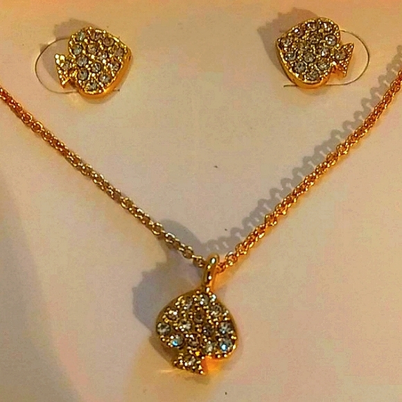 Signature Kate Spade Crystal Pendant & Earring Set NWT - Picture 2 of 7